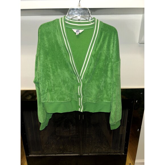 Joy Lab Sweaters - Women's Green + White Joy Lab Cardigan - Size Medium